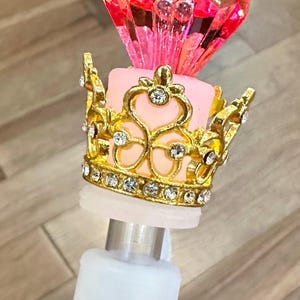 Diamond Bling Crown Straw Cover for 30 & 40 oz, Tumbler Straw Tip, Stanley Cup Lid, Stanley Straw Topper, Bling BedazzledStraw Cover/Topper
