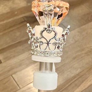 Diamond Bling Crown Straw Cover for 30 & 40 oz, Tumbler Straw Tip, Stanley Cup Lid, Stanley Straw Topper, Bling BedazzledStraw Cover/Topper