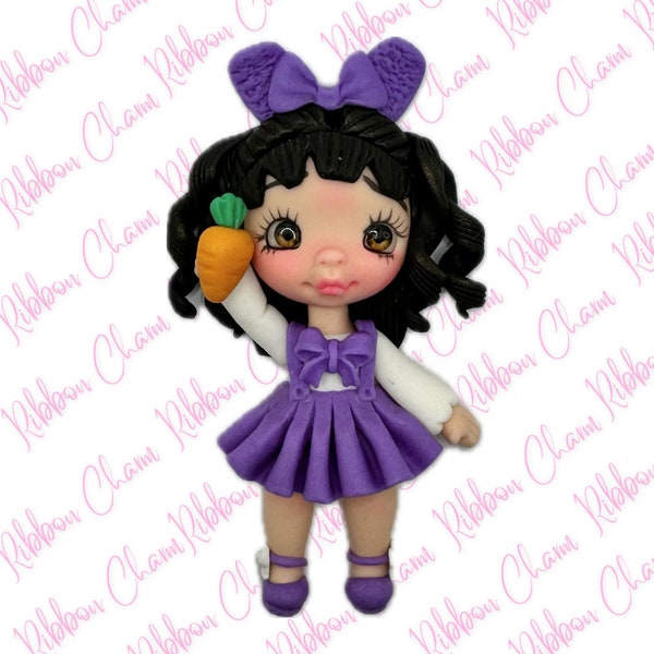 3 Inch Clay doll - Clay dolls - bow centers - Clay bow centers - Cold Porcelain Clay - Polymer Clay Bow- Handmade - Hand painted