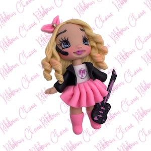 3 Inch Clay doll - Clay dolls - bow centers - Clay bow centers - Cold Porcelain Clay - Polymer Clay Bow- Handmade - Hand painted