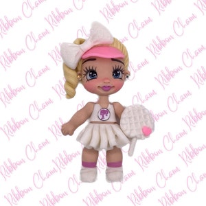 3 Inch Clay doll - Clay dolls - bow centers - Clay bow centers - Cold Porcelain Clay - Polymer Clay Bow- Handmade - Hand painted
