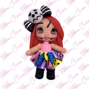 3 Inch Clay doll - Clay dolls - bow centers - Clay bow centers - Cold Porcelain Clay - Polymer Clay Bow- Handmade - Hand painted - Halloween