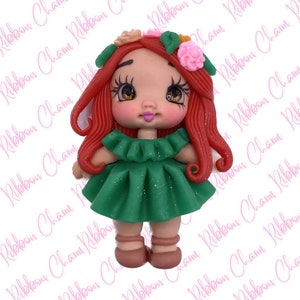 3 Inch Clay doll - Clay dolls - bow centers - Clay bow centers - Cold Porcelain Clay - Polymer Clay Bow- Handmade - Hand painted