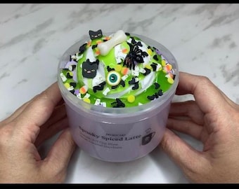 DIY Spooky Spiced Latte Slime, Caramel Macchiato Scent, Halloween Clay Slime