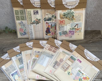 Vintage ephemera kit for junk journaling, card making, collaging, scrapbooking etc.