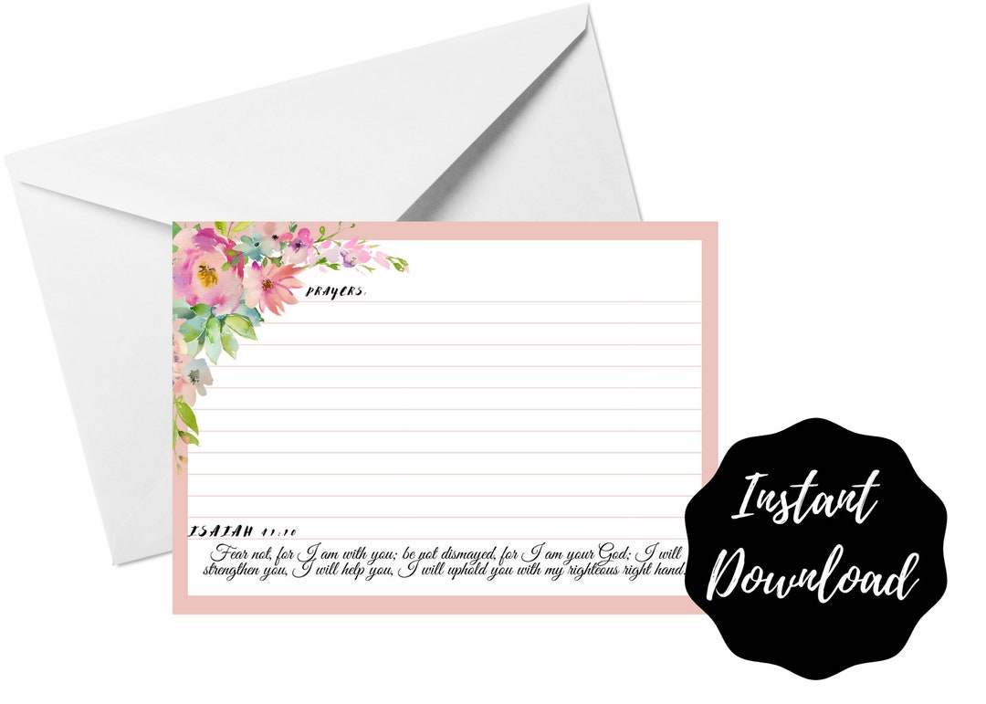 Instant Download Daily Prayer Cards, Blank Christian Prayer Cards ...