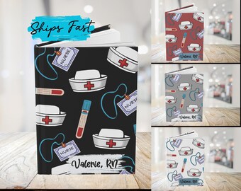 Personalized Nurse Notebook, Nurse Gift, Custom Name, Nurse Journal, Hardcover Journal, Nurse Graduation Gift, Nurse Notebook, Personalized
