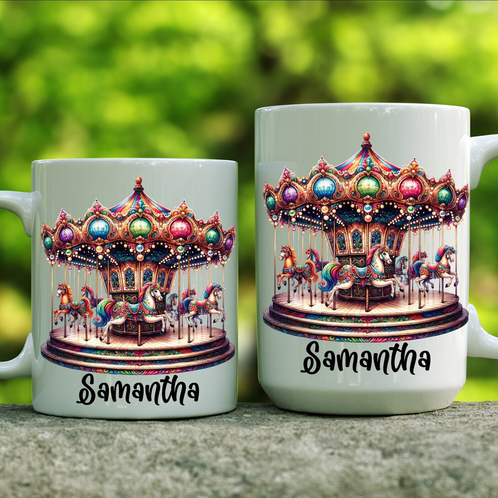 Carousel Coffee Mug, Personalized Carousel Mug, Personalized Mug ...