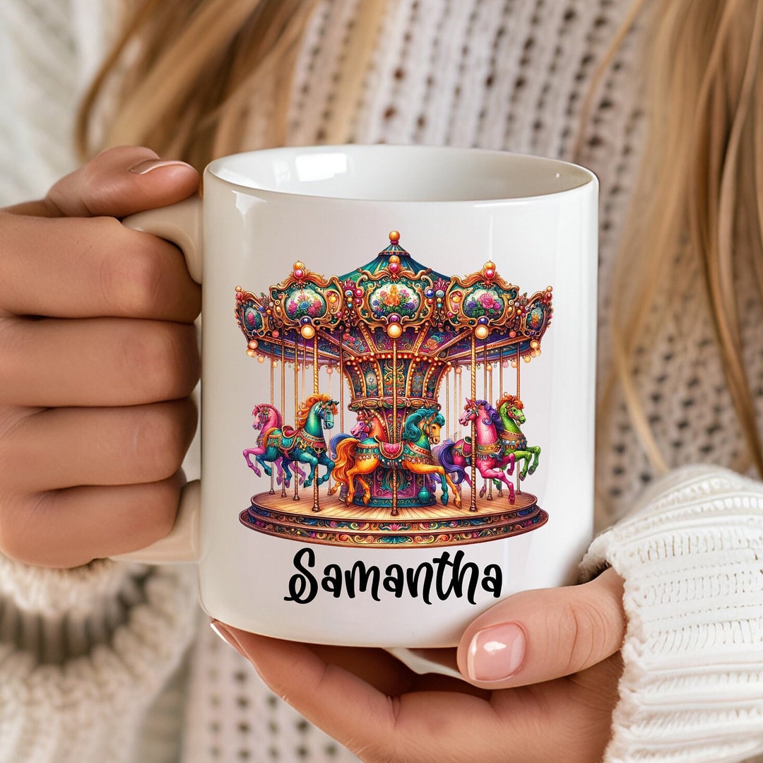 Carousel Coffee Mug, Personalized Carousel Mug, Personalized Mug ...