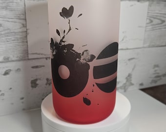 Bicchiere termico personalizzato BTS ARIRANG da 473 ml (16 oz) in vetro rosso, articoli per bevande personalizzati