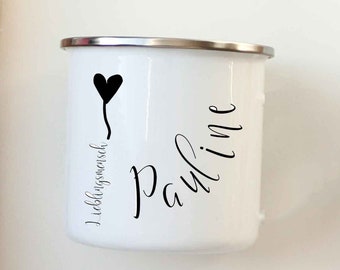 Enamel mug personalized children girls