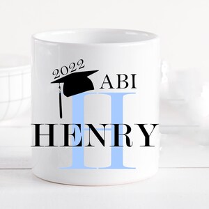 Abitur- Geschenke - Tasse zum Abitur 2023 -  bestandenes Abi Schul- Abschluss- Geschenk-Idee Prüfung - Tasse mit Namen personalisiert