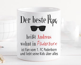 Personalisierte Geschenke  für Männer - Geschenk Fussballvater- Geschenkidee Vater - Bester Papa Tasse Kaffeebecher