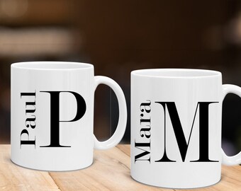 Personalized gifts for the family, Personalized cups in a set for mom/dad/daughter/son - coffee mugs as Christmas gifts