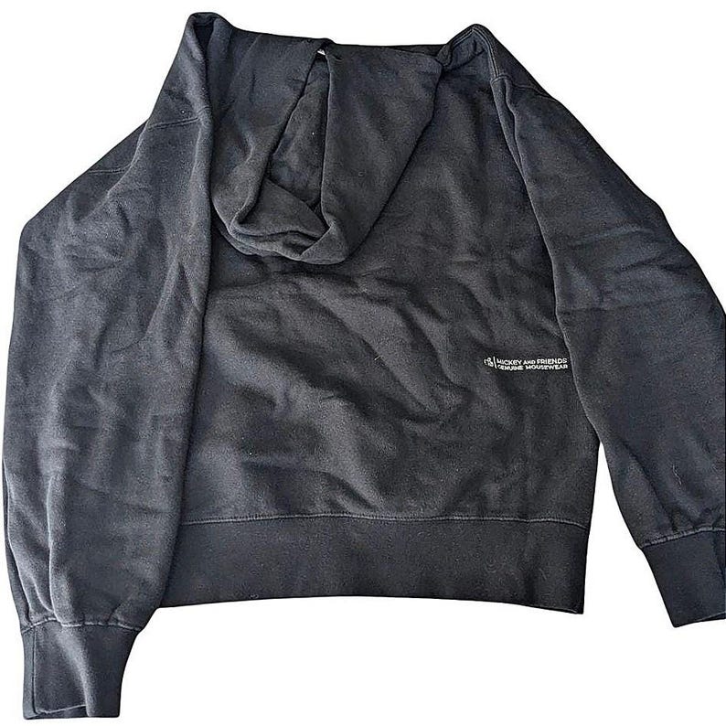Disney Parks Mickey Mouse Mickey and Friends Washed Black Embroidered Hoodie M image 2