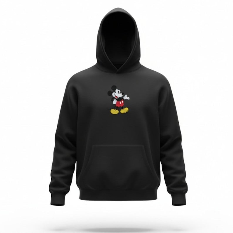 Disney Parks Mickey Mouse Mickey and Friends Washed Black Embroidered Hoodie M image 1