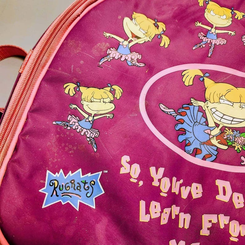 vintage Razmoket Angelica Bag des années 90 Kids Overnight Bag Valise Violet Nickelodeon image 7