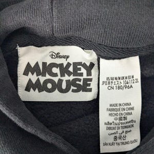 Disney Parks Mickey Mouse Mickey and Friends Washed Black Embroidered Hoodie M image 4