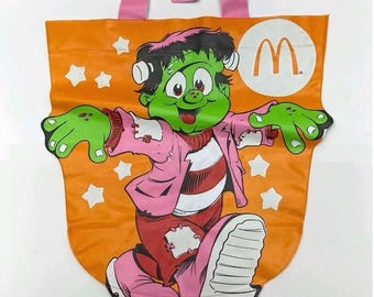 Vintage McDonalds Halloween Happy Meal Bag Frankenstein Monster Trick or Treat