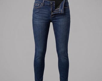 Hollister Low Rise Skinny Jeans Dark Indigo Wash 5R W27 L31 Stretch Denim