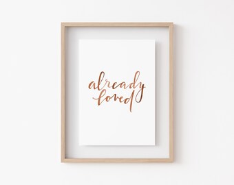 already loved | 5x7 hand-lettered watercolor art print | digital download