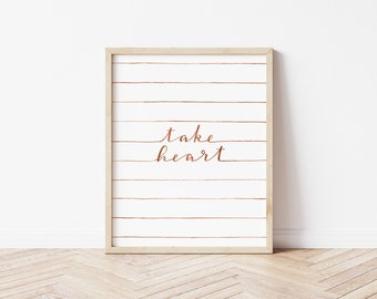 take heart | 8x10 and 5x7 | hand-painted black + white and autumn + white watercolor art print | digital download
