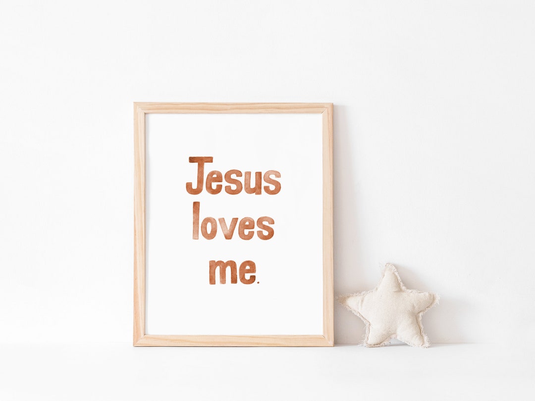 Jesus Loves Me | 8x10 Hand-painted Watercolor Art Print | Digital ...