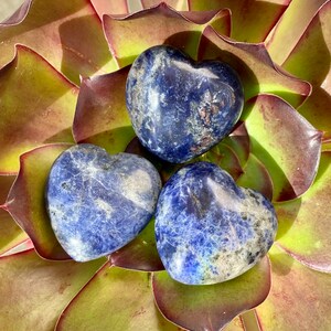 Sodalite Heart | Crystal Gift | Sodalite Crystal Hearts | Pocket Crystal | Crystal Heart | Blue Crystal Heart | Sodalite Crystals | Gift