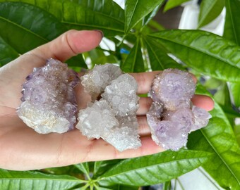 Medium Raw Spirit Quartz Cluster | Amethyst Crystal Cluster | Cactus Quartz | Crystal Healing | Sparkle Crystal | Crystal Chunk | Amethyst