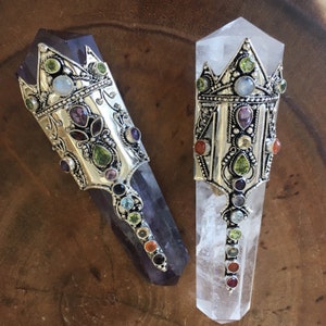 Double Terminated Crystal Wand: Sterling Silver Gemstone Point