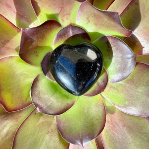 Obsidian Heart Crystal: Protective Pocket Stone
