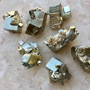 Small Pyrite Cube Cluster Raw Pyrite Crystal Meditation Grid Pyrite Chunk Fool's Gold Home Decor Crystal Gold Crystal Gift image 2