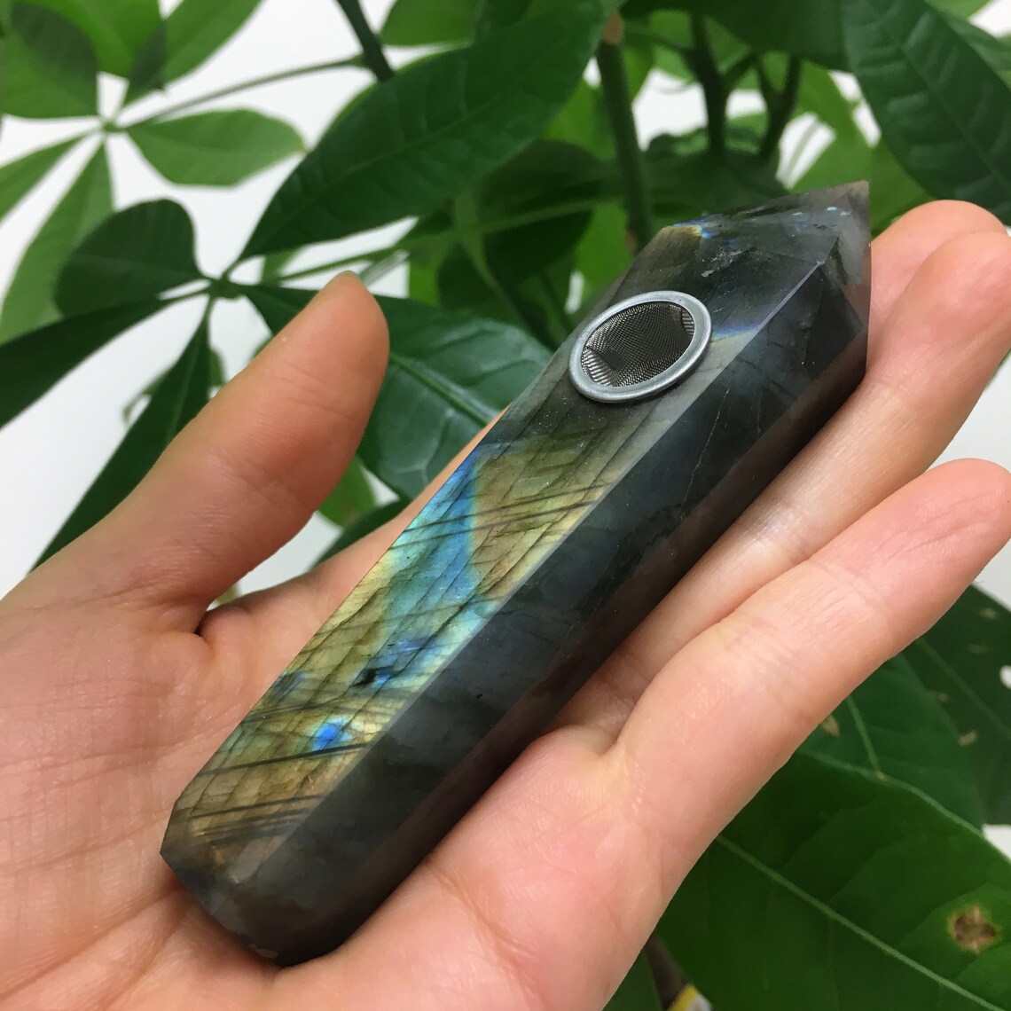 Labradorite Crystal Pipe Gemstone Pipe Smoking Pipe Gift Etsy