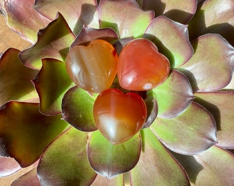 Banded Carnelian Heart Crystal | Energy Healing Crystal | Crystal Gift | Carnelian Crystal | Pocket Crystal | Crystal Heart | Carnelian Gift