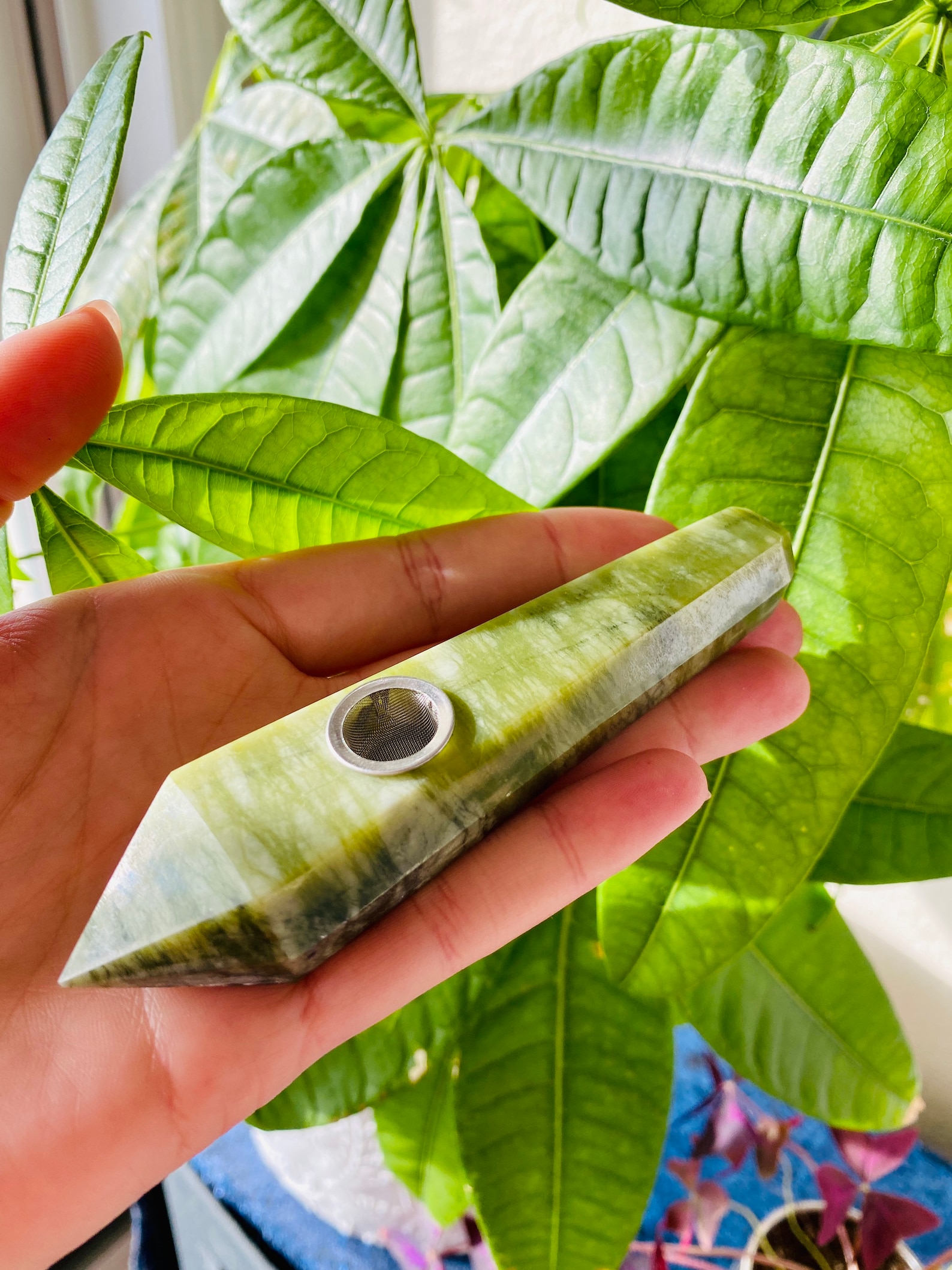 Serpentine Crystal Pipe Gemstone Pipe Smoking Pipe Etsy