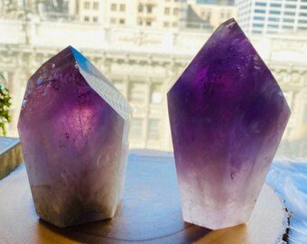 Amethyst Towers, Choose from 2 | Large Amethyst | Amethyst Crystal | Healing Crystal | Housewarming Gift | Amethyst | Home Decor Crystals