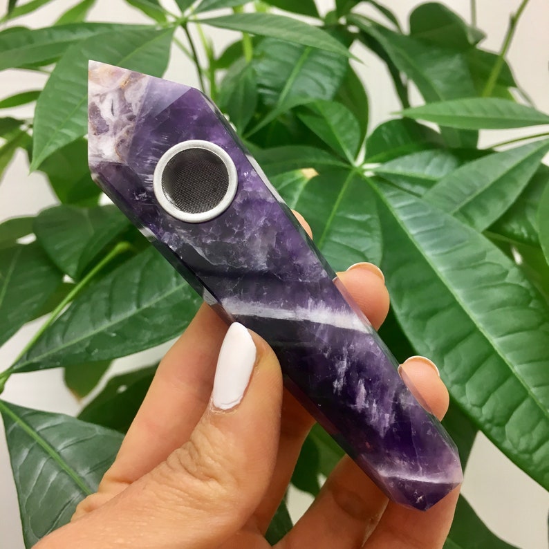 Amethyst Crystal Pipe Gemstone Pipe Smoking Pipe Gift Etsy