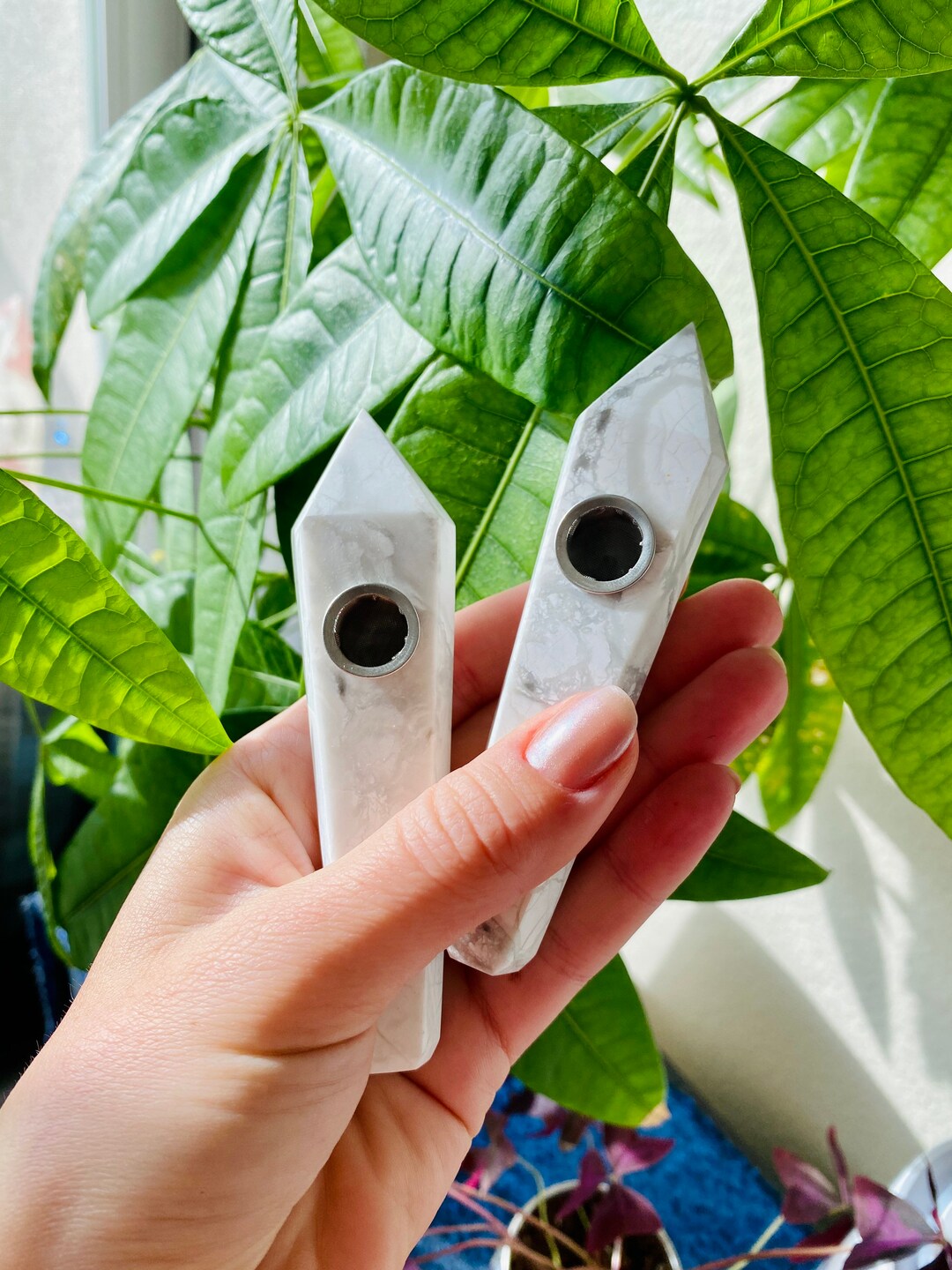 Howlite Crystal Pipe Gemstone Pipe Smoking Pipe Gift for Etsy