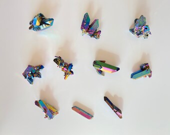 Rainbow Aura Quartz Cluster | Small Rainbow Quartz Crystal | Rainbow Crystal | Quartz Crystal | Crystal Cluster | Three Sizes Available.