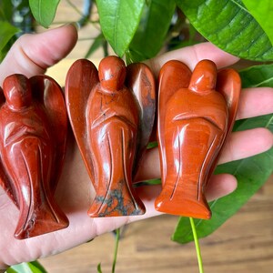 Red Jasper Angel Figurine: Empowerment Stone, Altar Crystal