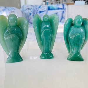 Large Angel Crystal Figurines | Green Aventurine Angel | Aventurine Crystals | Crystal Angels | Baptism Gift | Altar Crystal | Angel Crystal