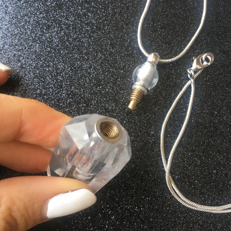 Clear Quartz Crystal Essential Oil Vile Necklaces 2 Sizes Etsy