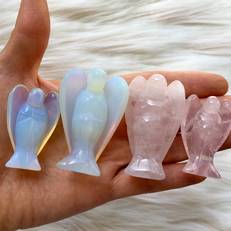 Small & Medium Size Angel Crystal Figurine Rose Quartz Etsy Canada