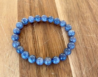 8mm Iolite Crystal Bracelet: Women's Beaded Stretch Jewelry