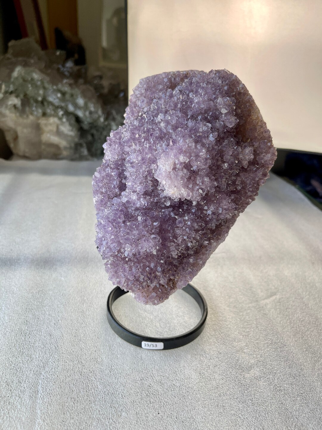Pale Amethyst Geode With Stand: Uruguayan Crystal Decor (4 Lbs, 14 Oz ...