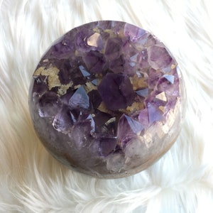 Large Amethyst Geode Sphere | Amethyst Crystal | Healing Crystal | Housewarming Gift | Large Amethyst | Home Decor Crystal | Crystal Sphere