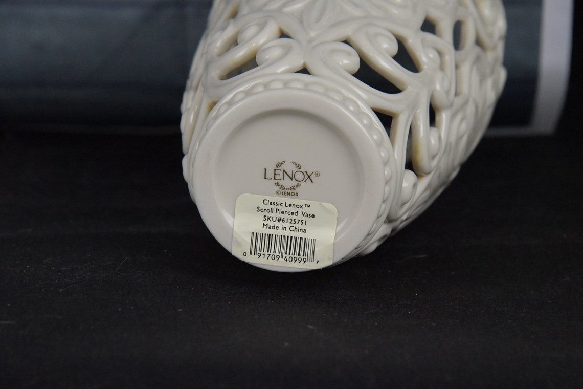 Lenox Scroll Pierced Vase with Glass Insert Etsy