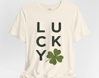 Lucky Clover" St. Patrick's Day T-Shirt - Minimalist Green Clover Design
