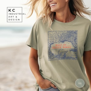 T-shirt anti-débris Gulf of SpaceX | Carte vintage SpaceX Epic Fail du golfe du Mexique | Satire anti-SpaceX | Crewneck de la côte du golfe du Mexique, Gulfo de Mexico Stupido