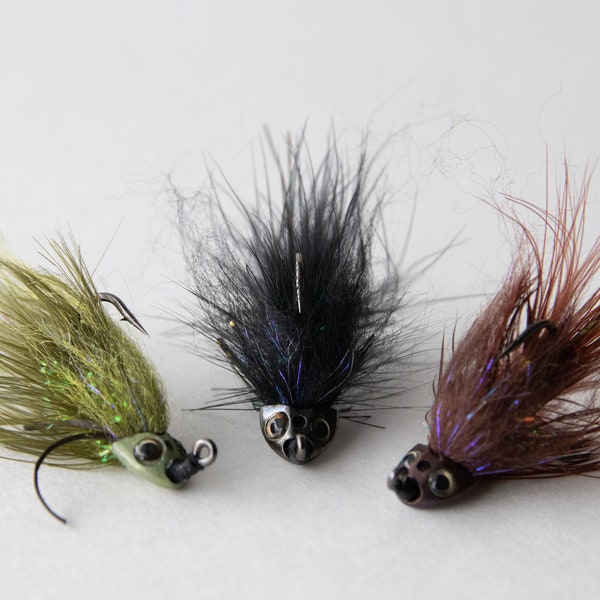 Mini Jiggy Sculpin Fly Fishing Streamer for Trout and Bass, USA Made, Hand Tied Fly